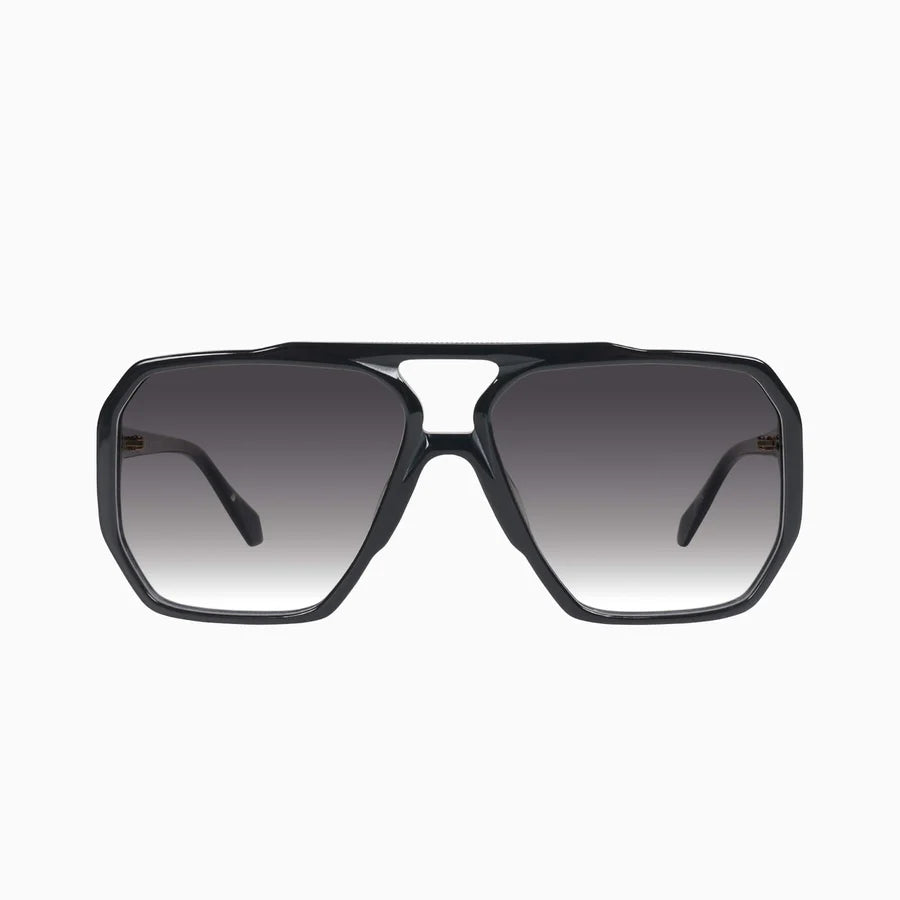 VALLEY // Rodeo GLOSS BLACK w. GOLD METAL/BLACK GRADIENT LENS