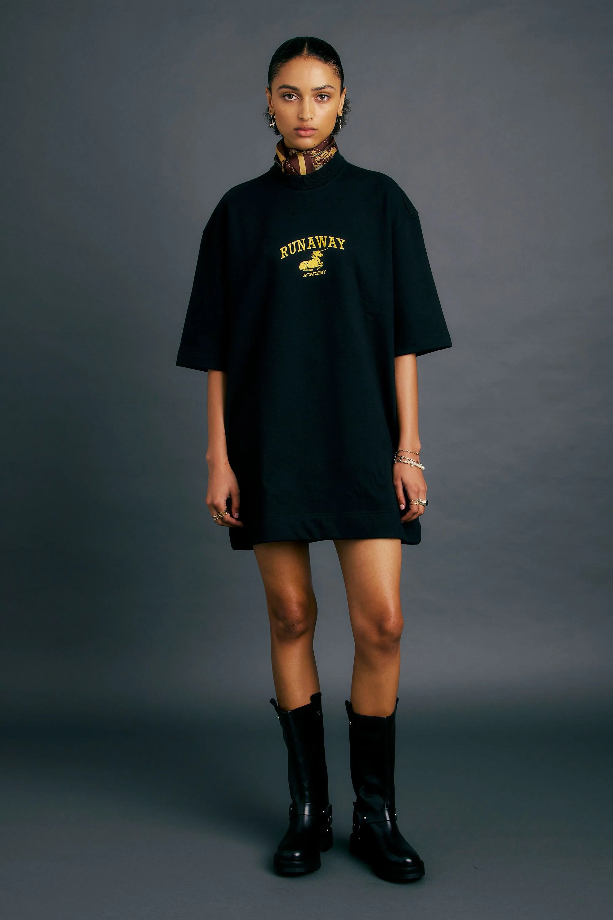 KAREN WALKER // Runaway Academy Dress BLACK/GOLD