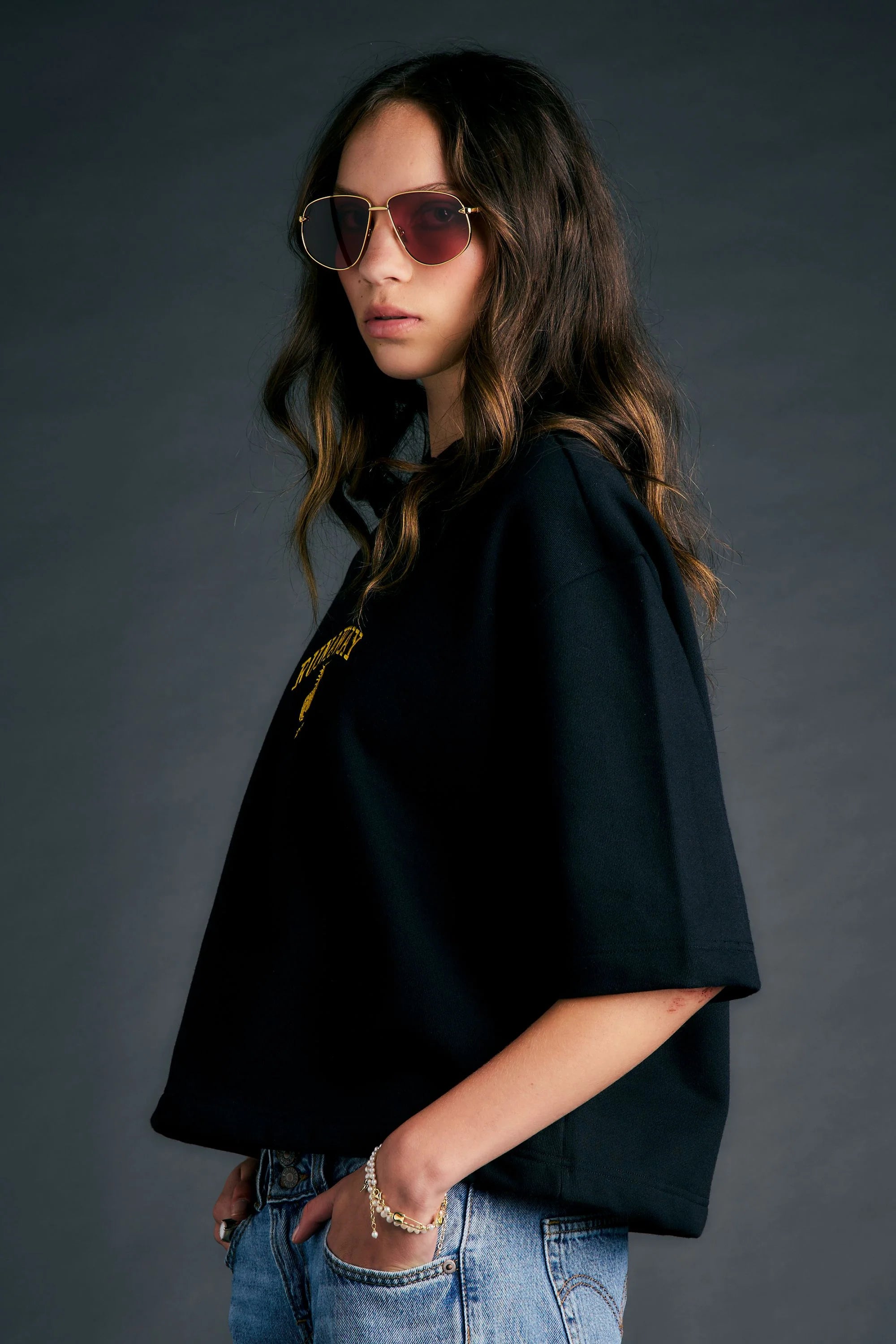 KAREN WALKER // Runaway Academy Top BLACK/GOLD