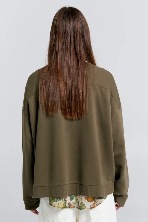 KAREN WALKER // Runaway Arch Organic Cotton Sweatshirt HUNTER GREEN