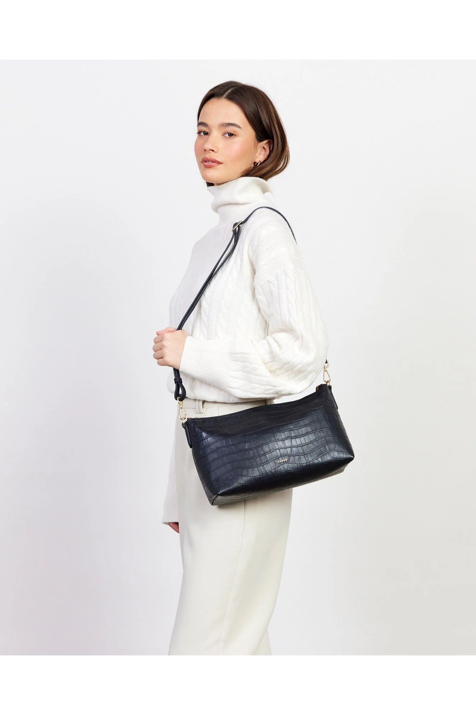 Claudia Crossbody BLACK CROC