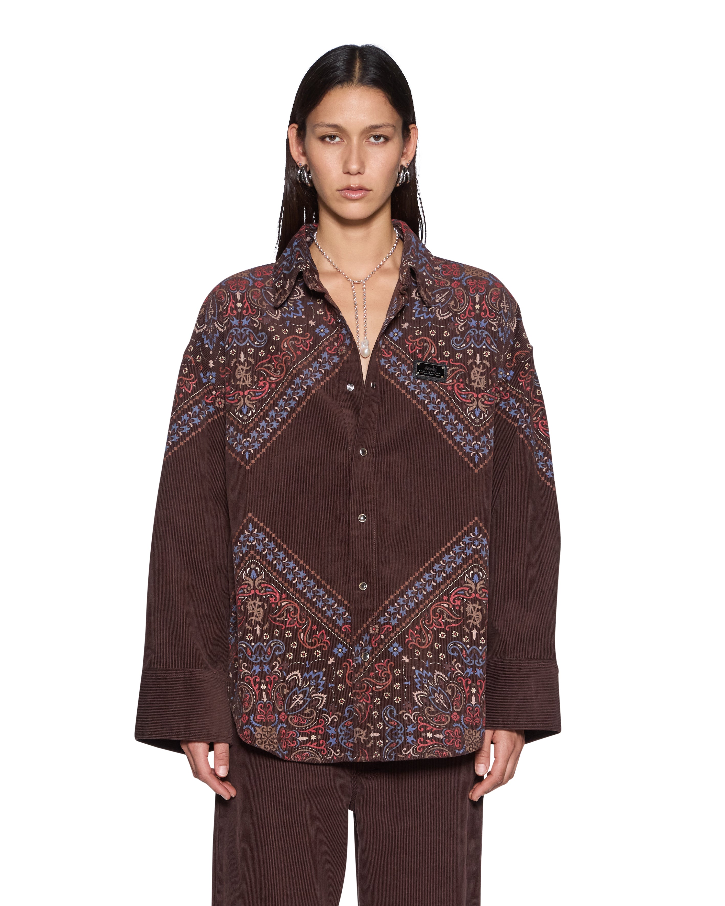 Astra Shirt Folk Bandana BROWN