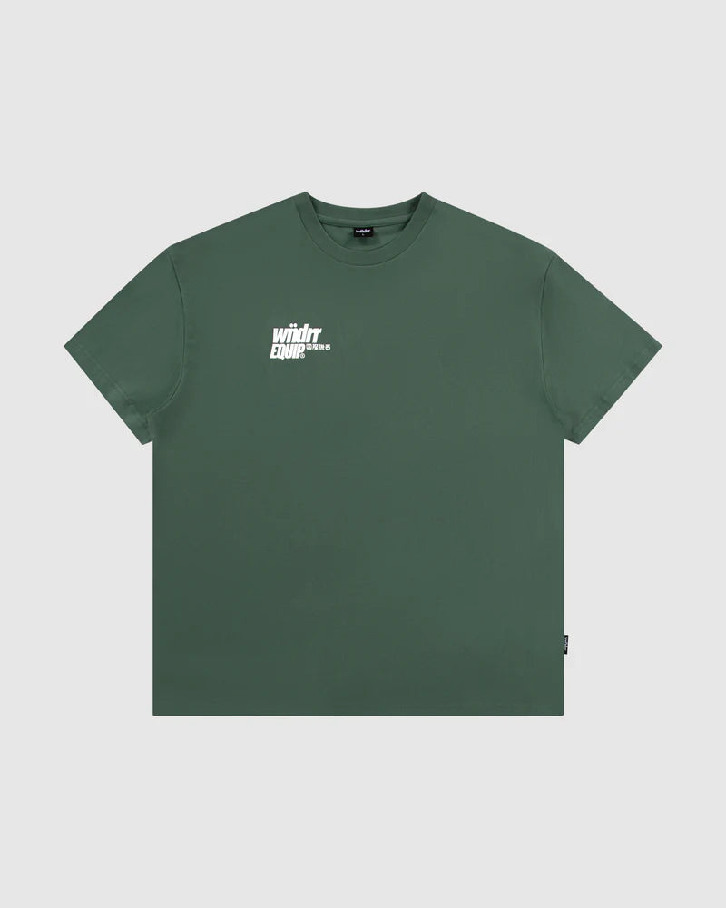 WNDRR // Slant Box Fit Tee DARK GREEN