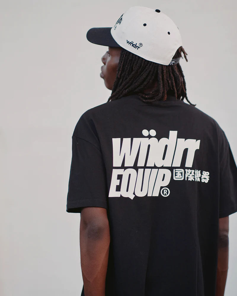 WNDRR // Slant Box Fit Tee BLACK