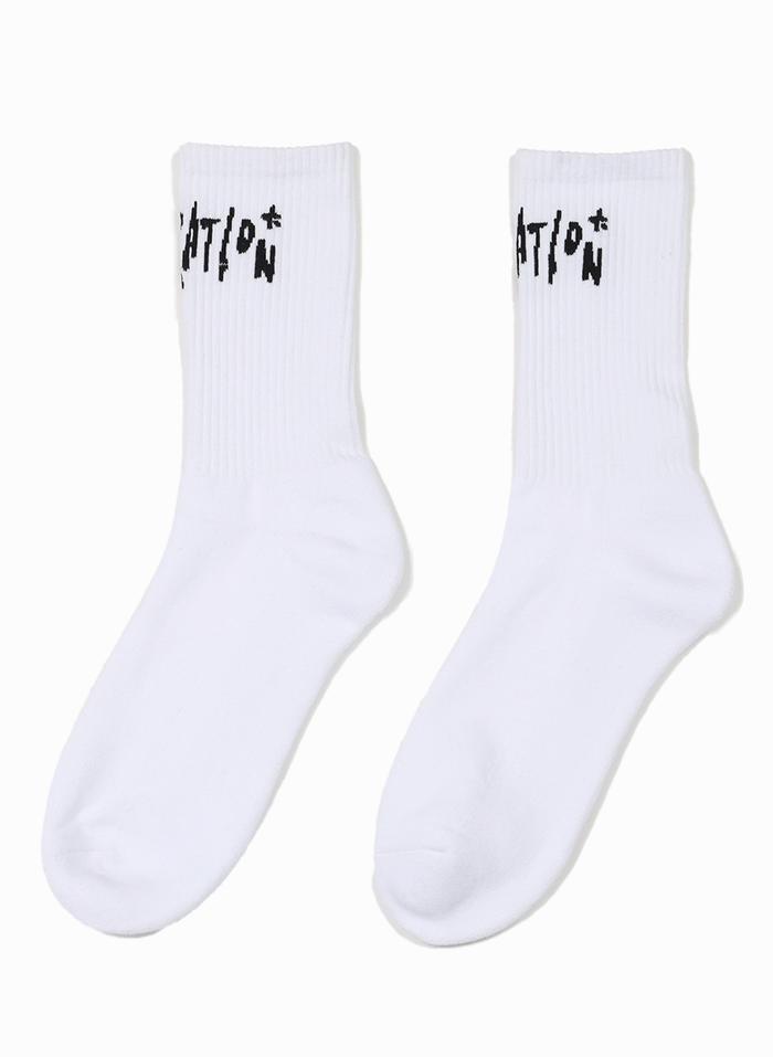 FEDERATION // Inked Socks WHITE/BLACK