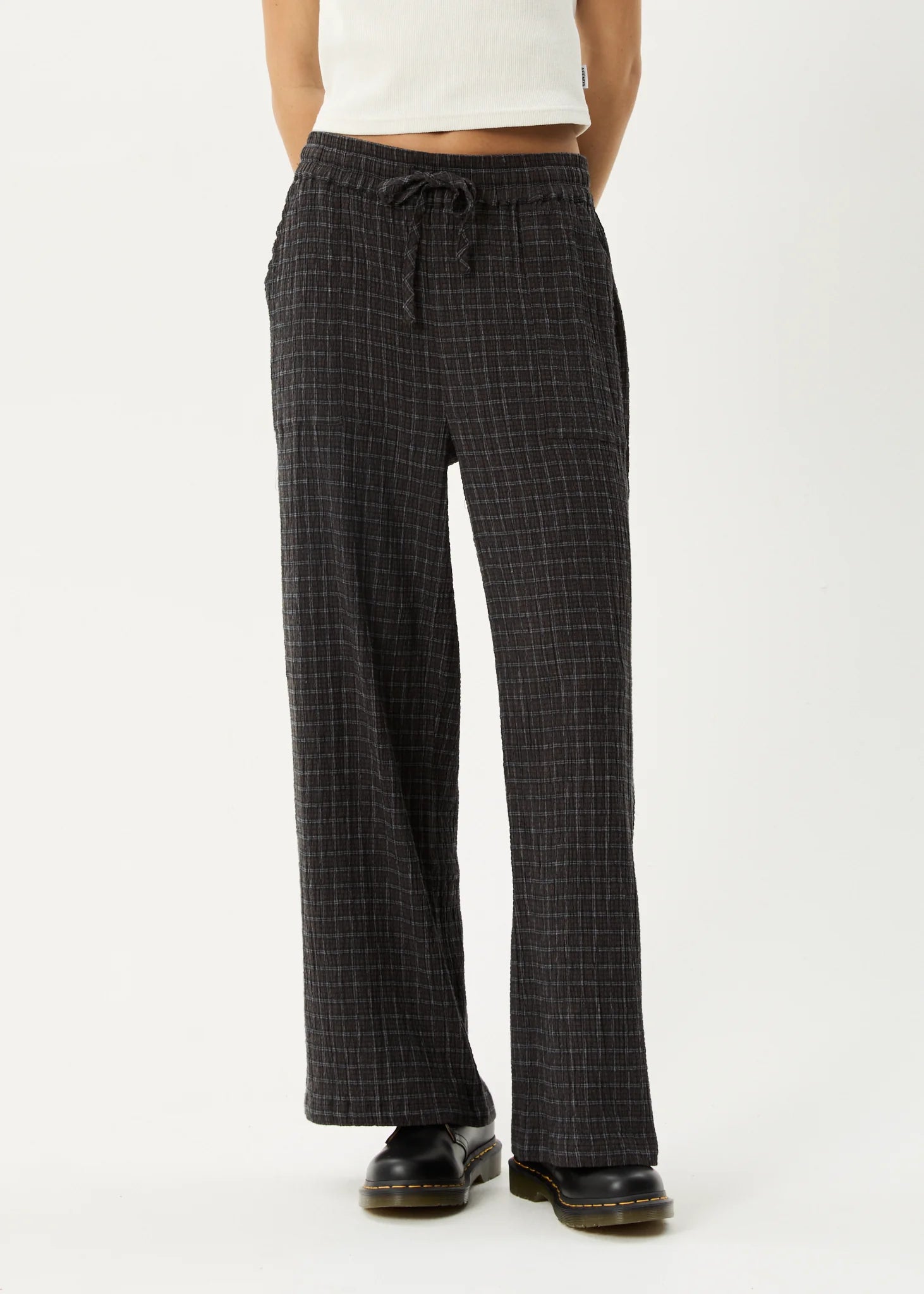 AFENDS // Dusk Seersucker Pant BLACK CHECK