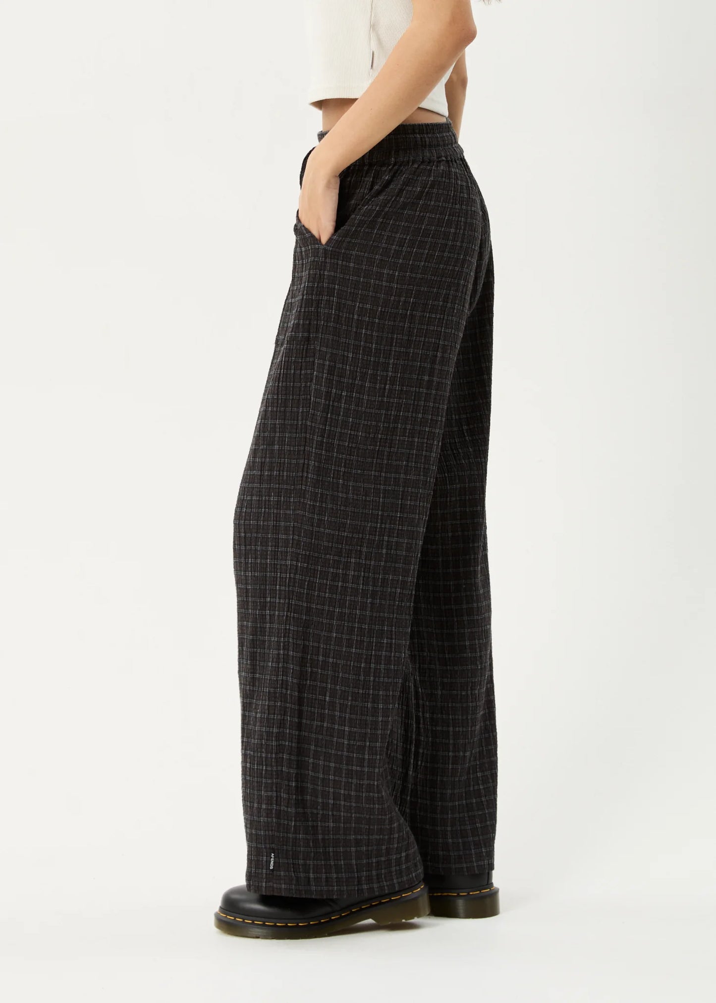 AFENDS // Dusk Seersucker Pant BLACK CHECK