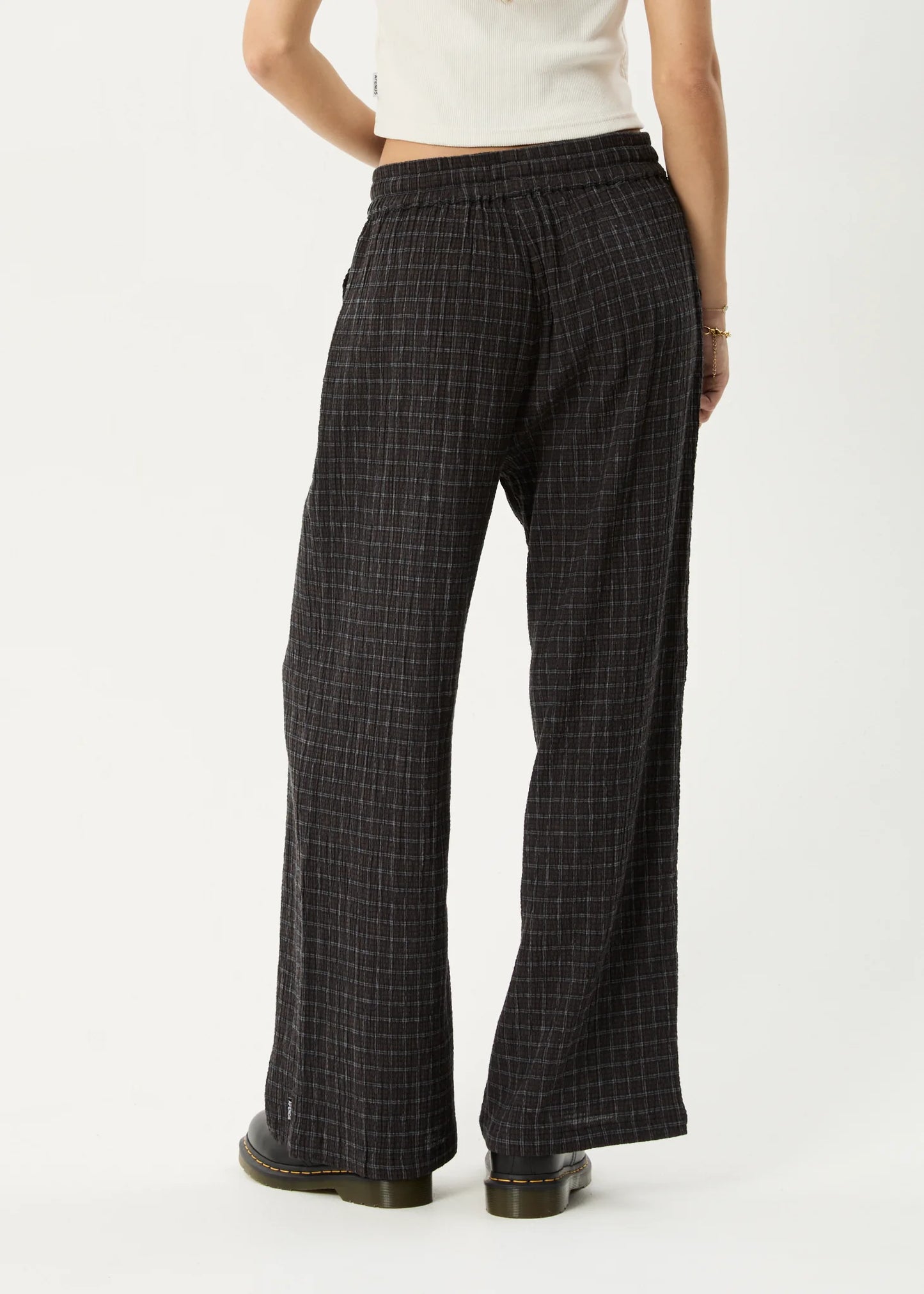 AFENDS // Dusk Seersucker Pant BLACK CHECK