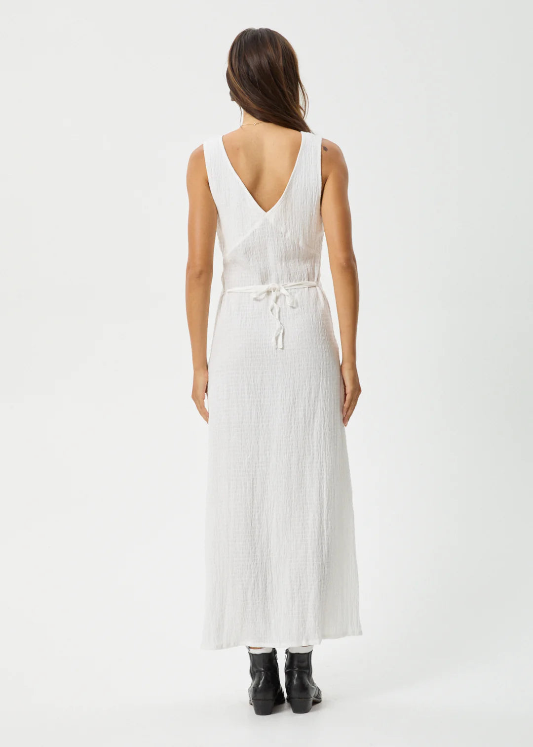 AFENDS // Focus Seersucker Maxi Dress WHITE