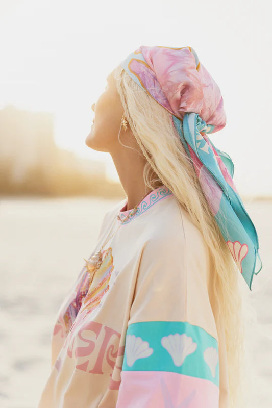 ONLY LOVERS LEFT // Silk Scarf AQUA MIRAGE