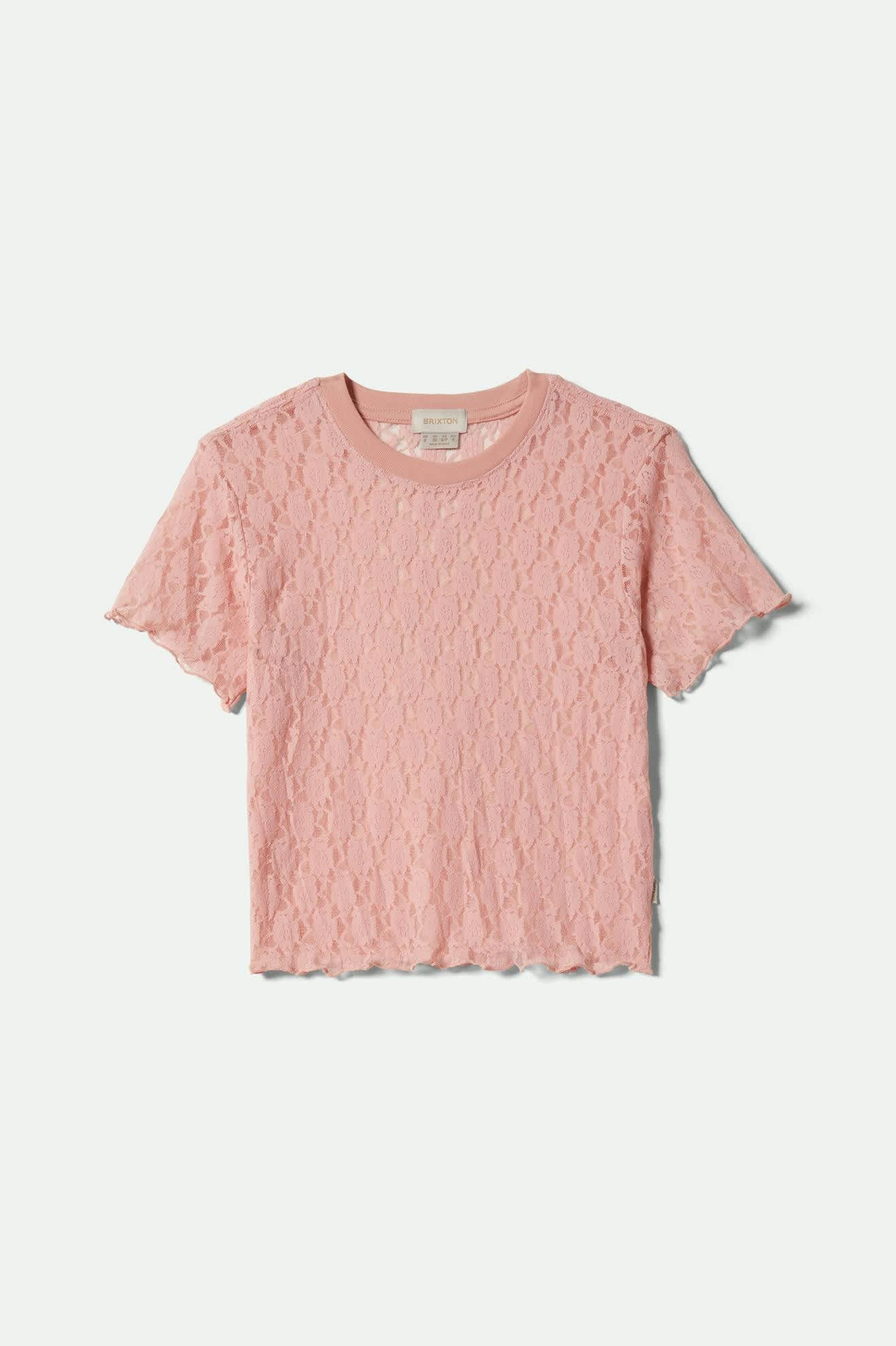 BRIXTON // Sheer Slim Lace Top MELLOW ROSE