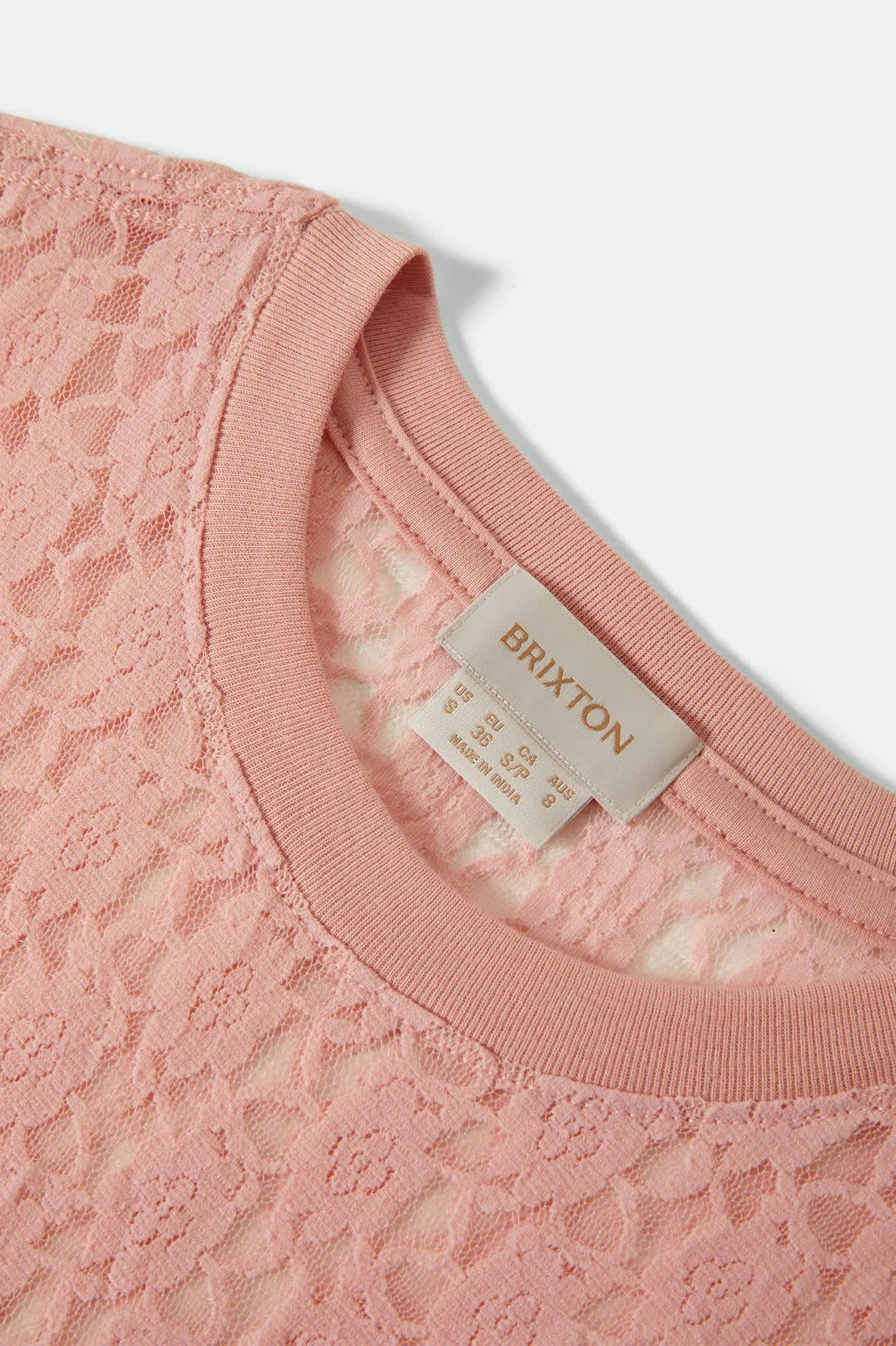 BRIXTON // Sheer Slim Lace Top MELLOW ROSE