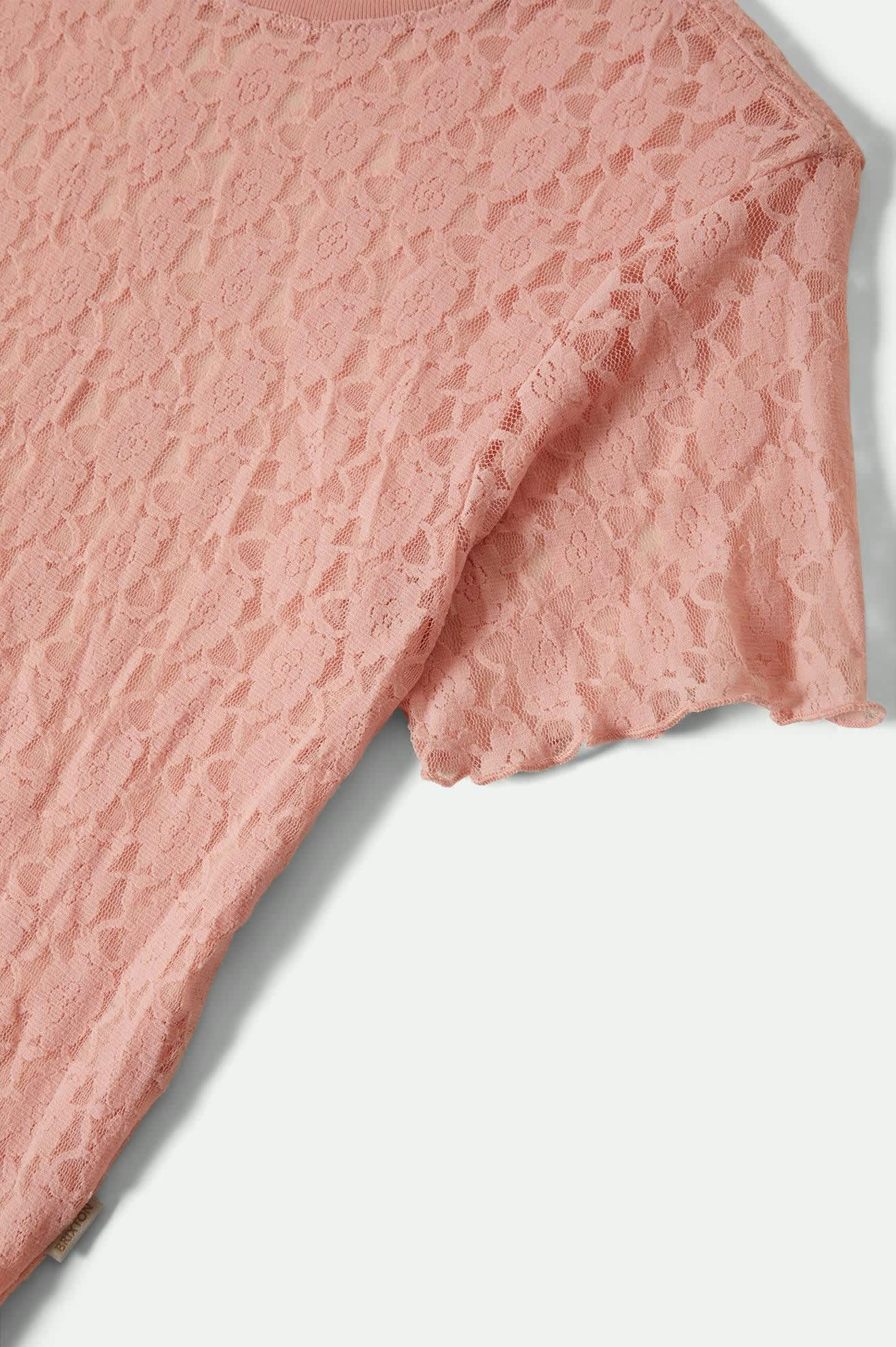 BRIXTON // Sheer Slim Lace Top MELLOW ROSE