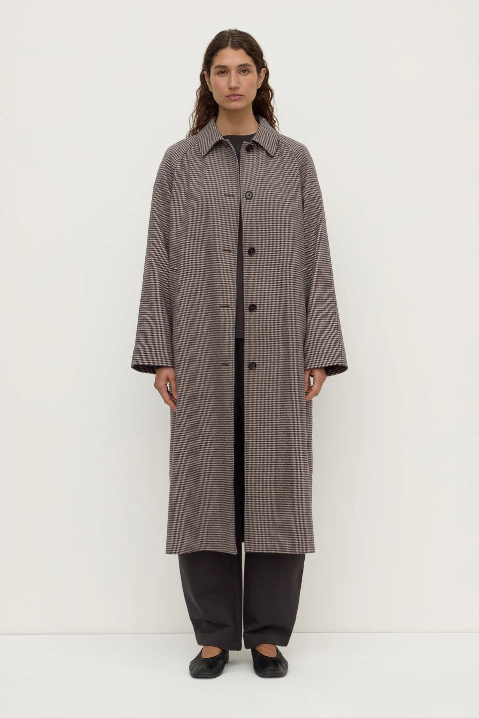 ASSEMBLY LABEL // Solana Wool Coat BROWN BLACK CHECK