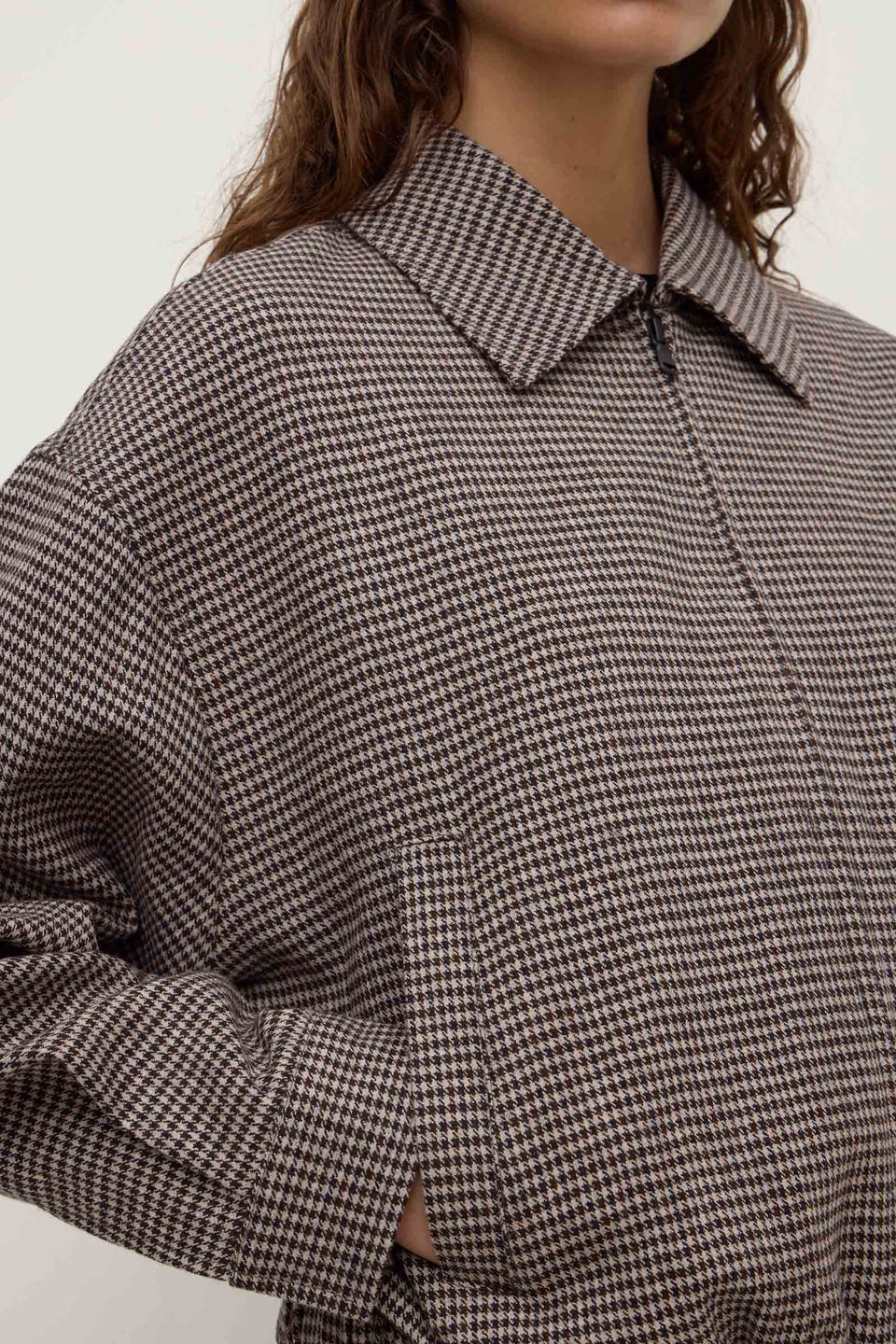 ASSEMBLY LABEL // Solana Wool Jacket BROWN BLACK CHECK