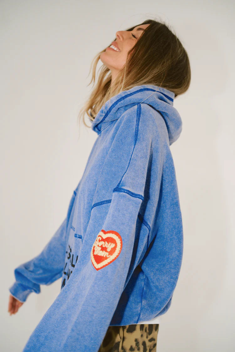 HAPPY LITTLE MOTHER // Sorry Mom Hoodie FADED INDIGO