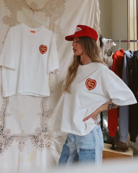 HAPPY LITTLE MOTHER // Sorry Mom Tee WHITE