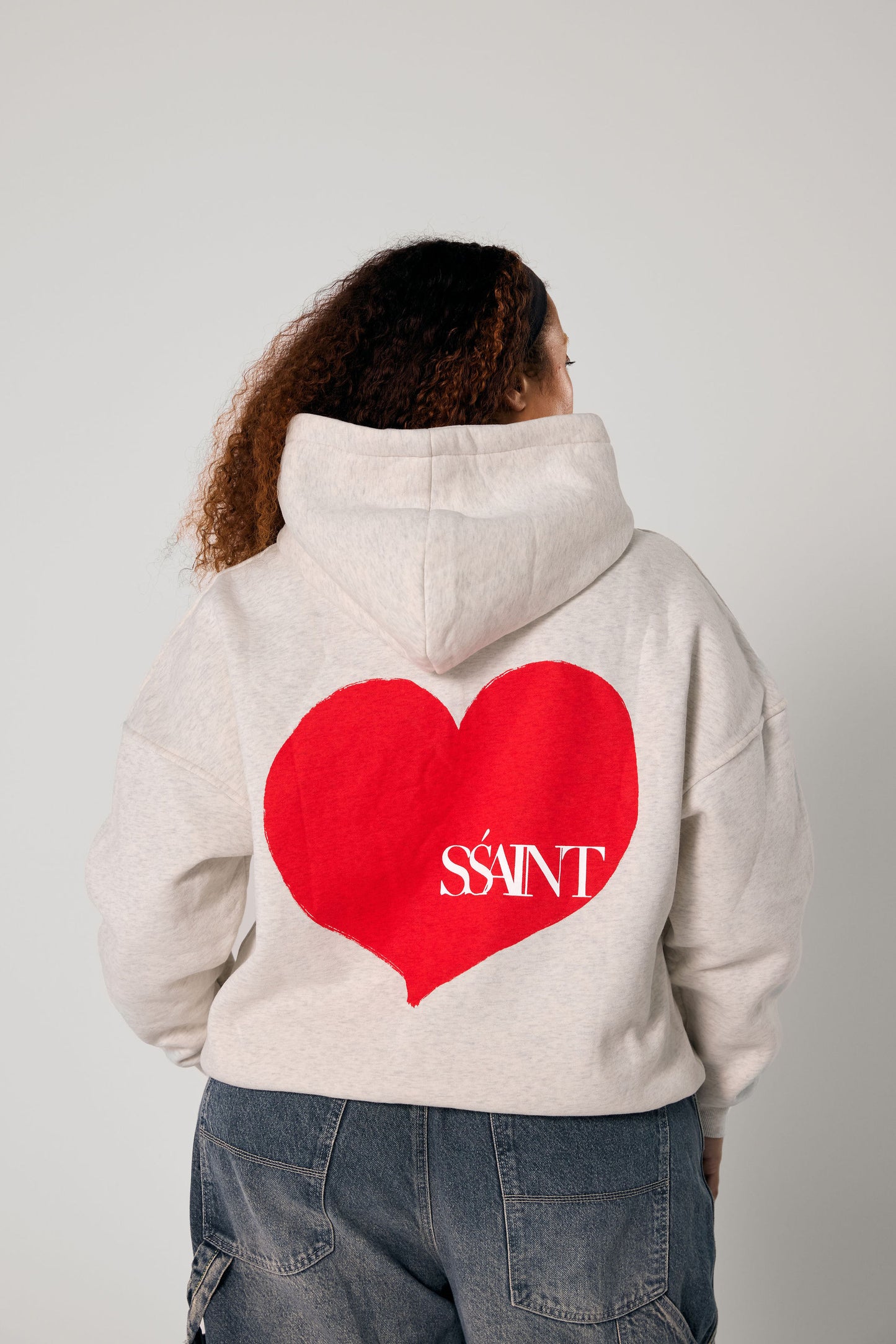 SSAINT // Heart Hoodie RED/GREY