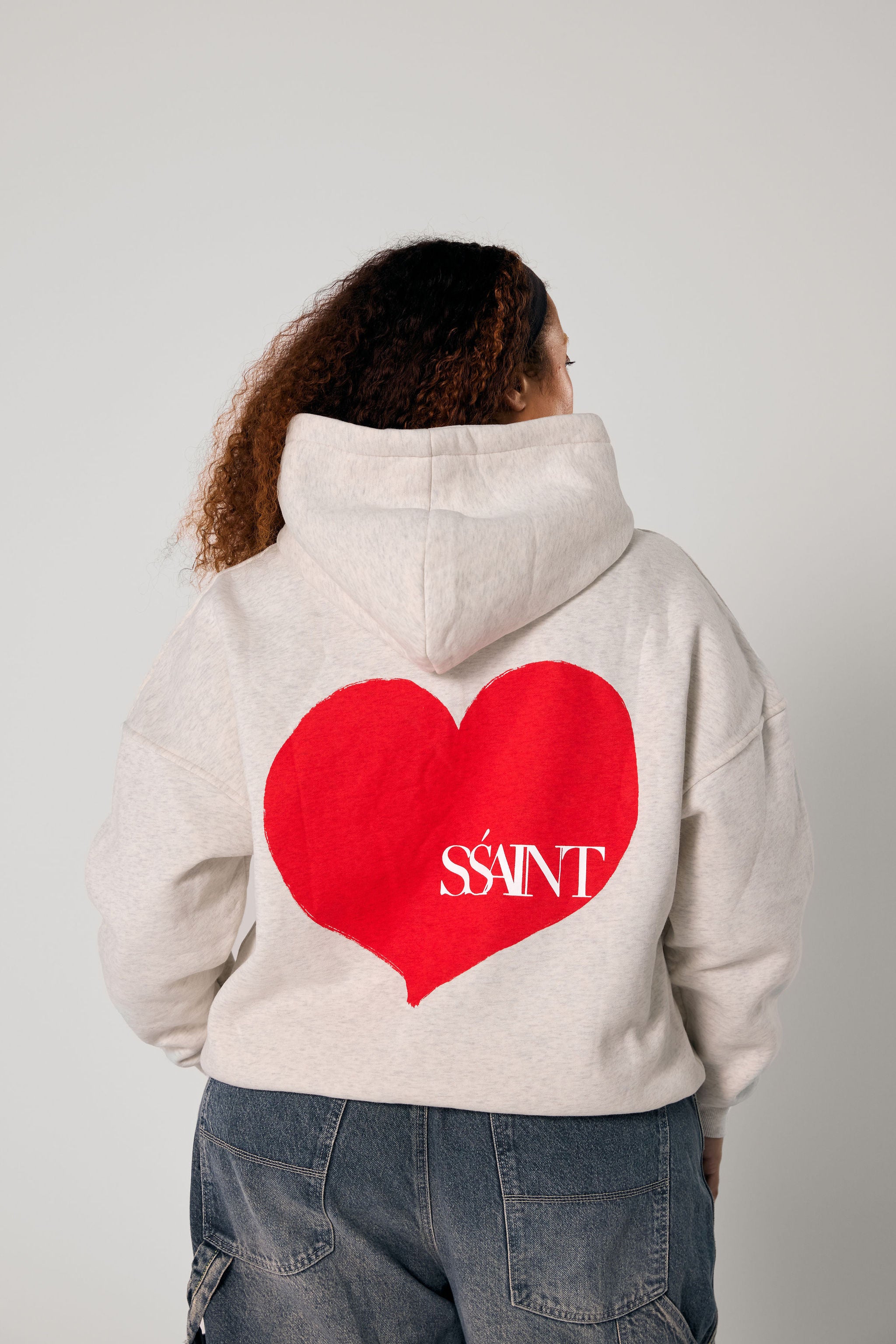 SSAINT // Heart Hoodie RED/GREY