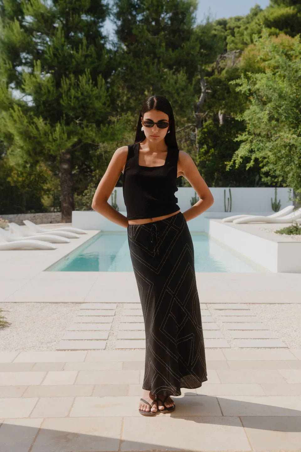 AMONG THE BRAVE // Summit Maxi Skirt BLACK LINES