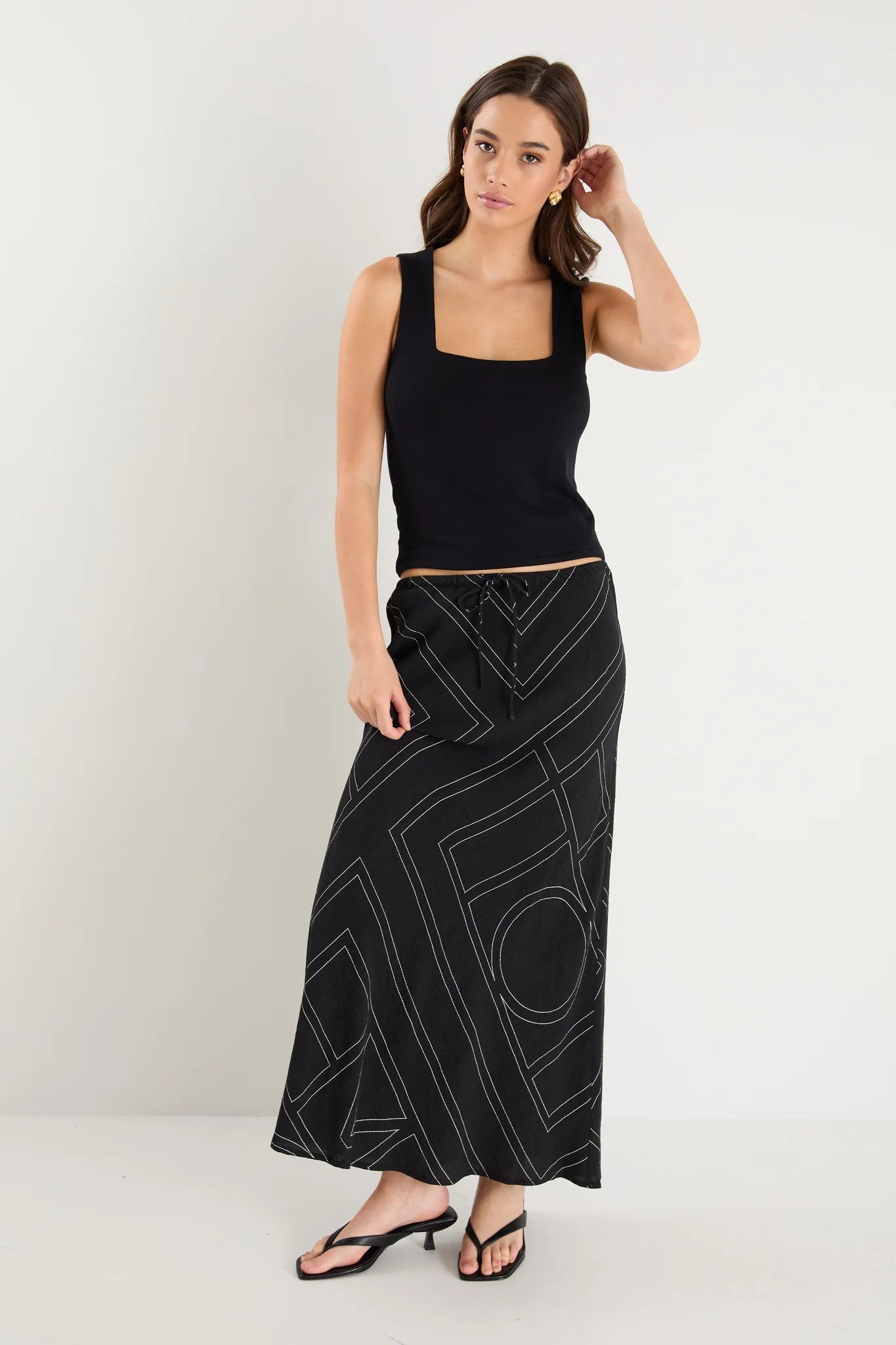 AMONG THE BRAVE // Summit Maxi Skirt BLACK LINES
