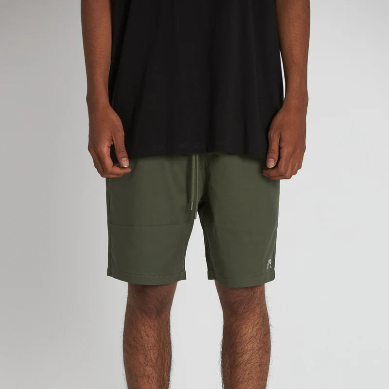 CRATE // Scripted Stamp Walk Shorts KHAKI