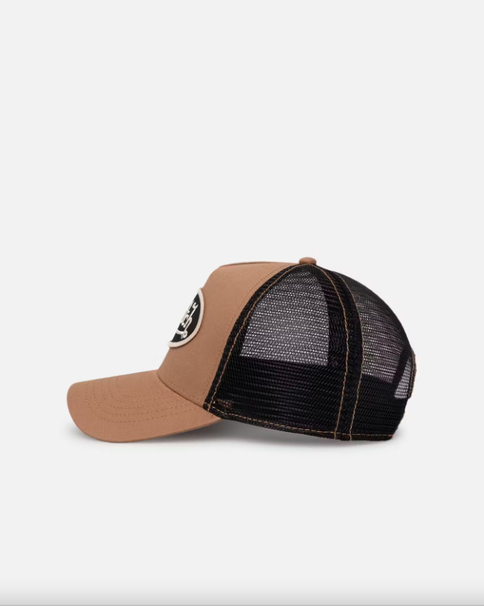 Unisex Trucker 51 Hat TAUPE BLACK