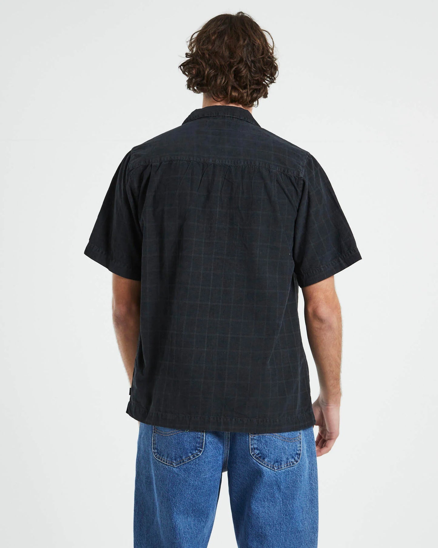 ROLLAS // Tile Cord Bowler Shirt SULPHUR BLACK