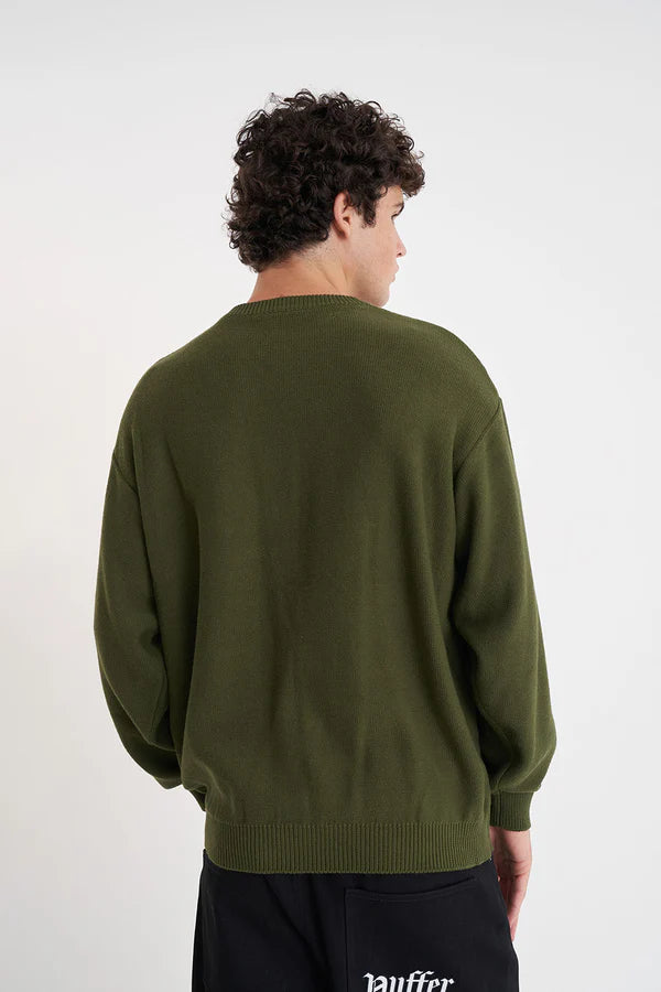 HUFFER // Trope Knit Crew OLIVE