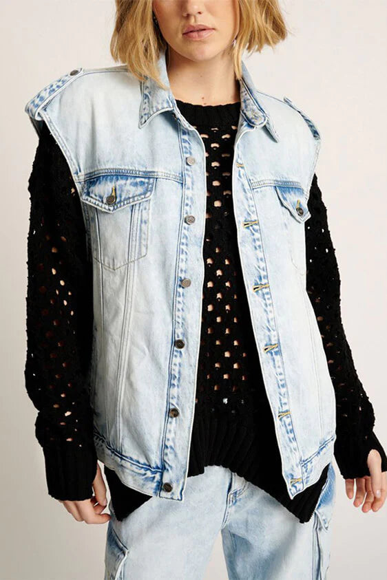 ONE TEASPOON // Oversized Denim Trucker DEPECHE BLUE