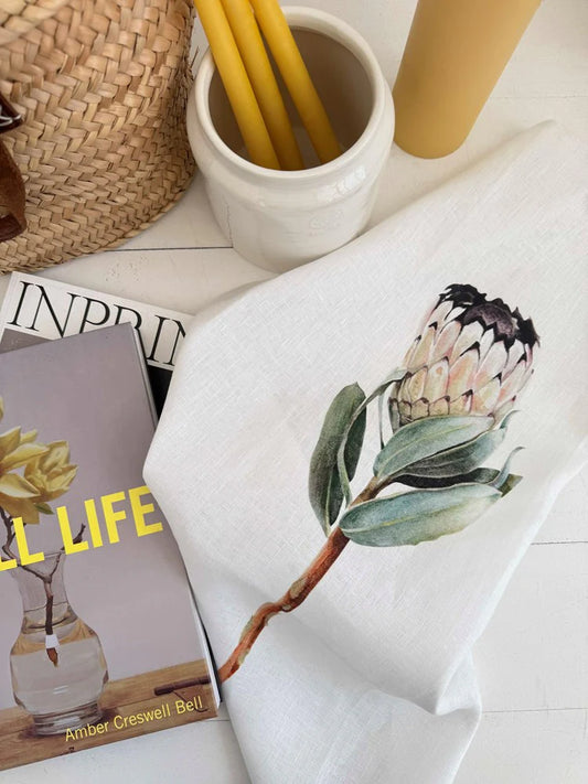 FATHER RABBIT // Protea Tea Towel