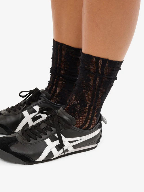 2 Pack Lace Socks WHITE/BLACK