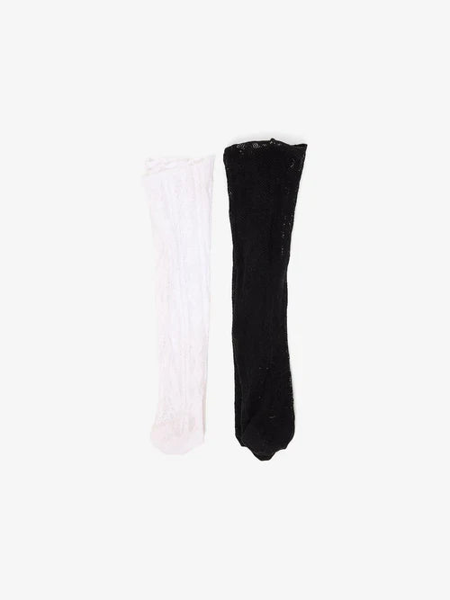 2 Pack Lace Socks WHITE/BLACK