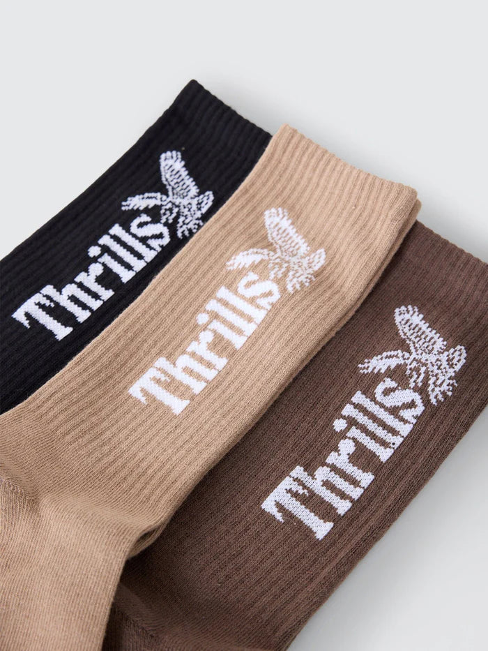 Thrills Workwear 5 Pack Sock DESERT BLACK SILVER