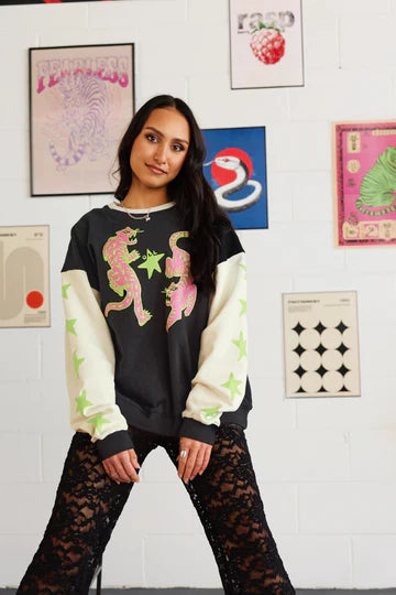 ONLY LOVERS LEFT // Tiger Jumper CHARCOAL