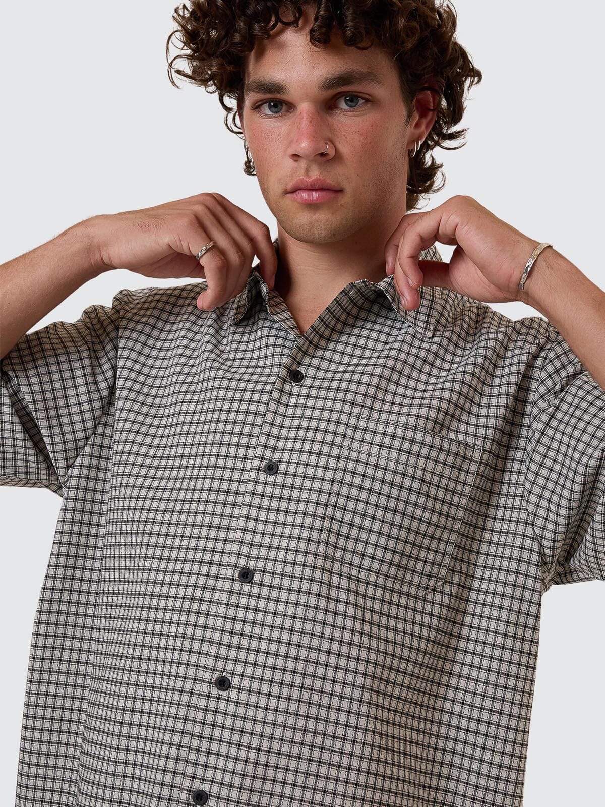 THRILLS // Union Check SS Shirt LIGHT STONE