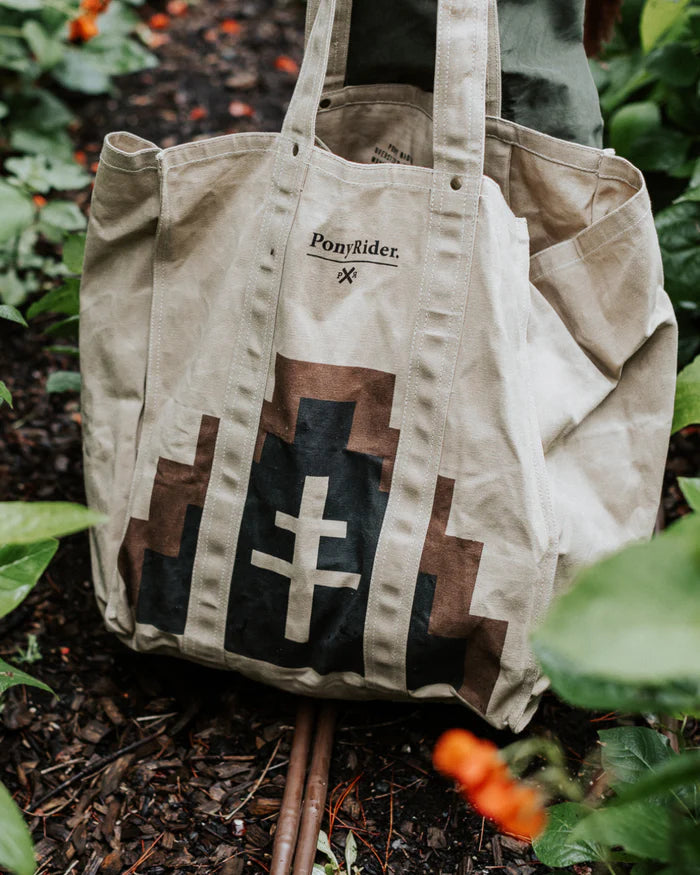PONY RIDER // Market Tote MOUNTAIN PRINT