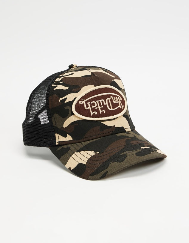 VON DUTCH // Unisex Trucker Hat BROWN CAMO