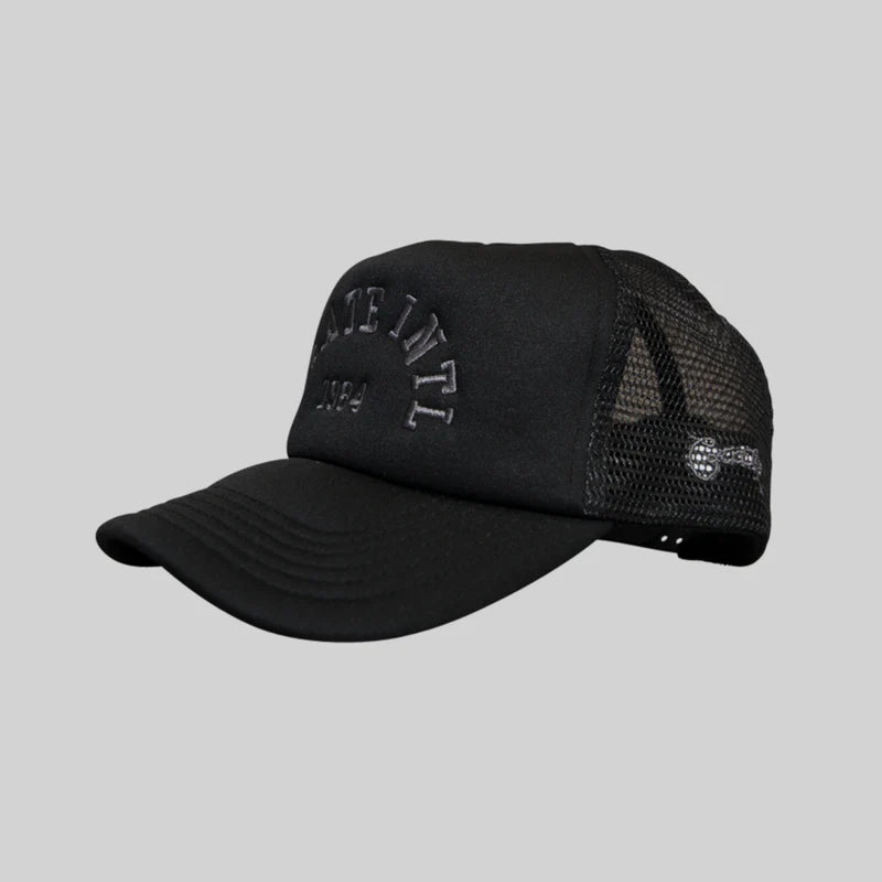 CRATE // Varsity Trucker Cap BLACK