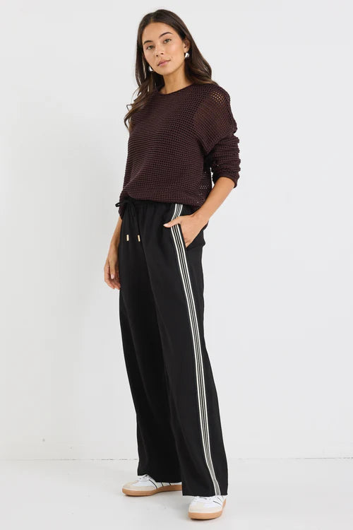 STORIES BE TOLD // Vibe Jacquard Stripe Pants BLACK