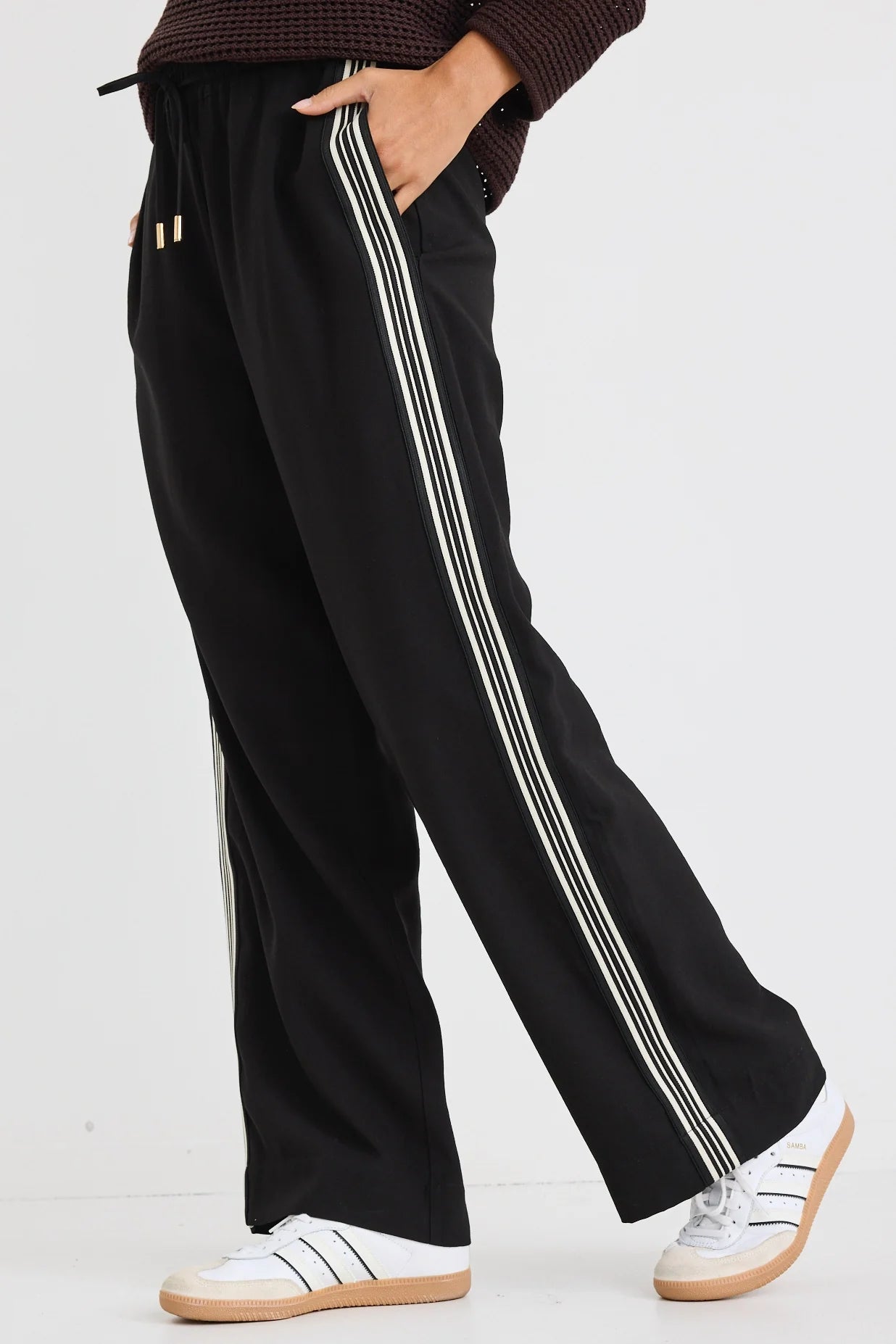 STORIES BE TOLD // Vibe Jacquard Stripe Pants BLACK
