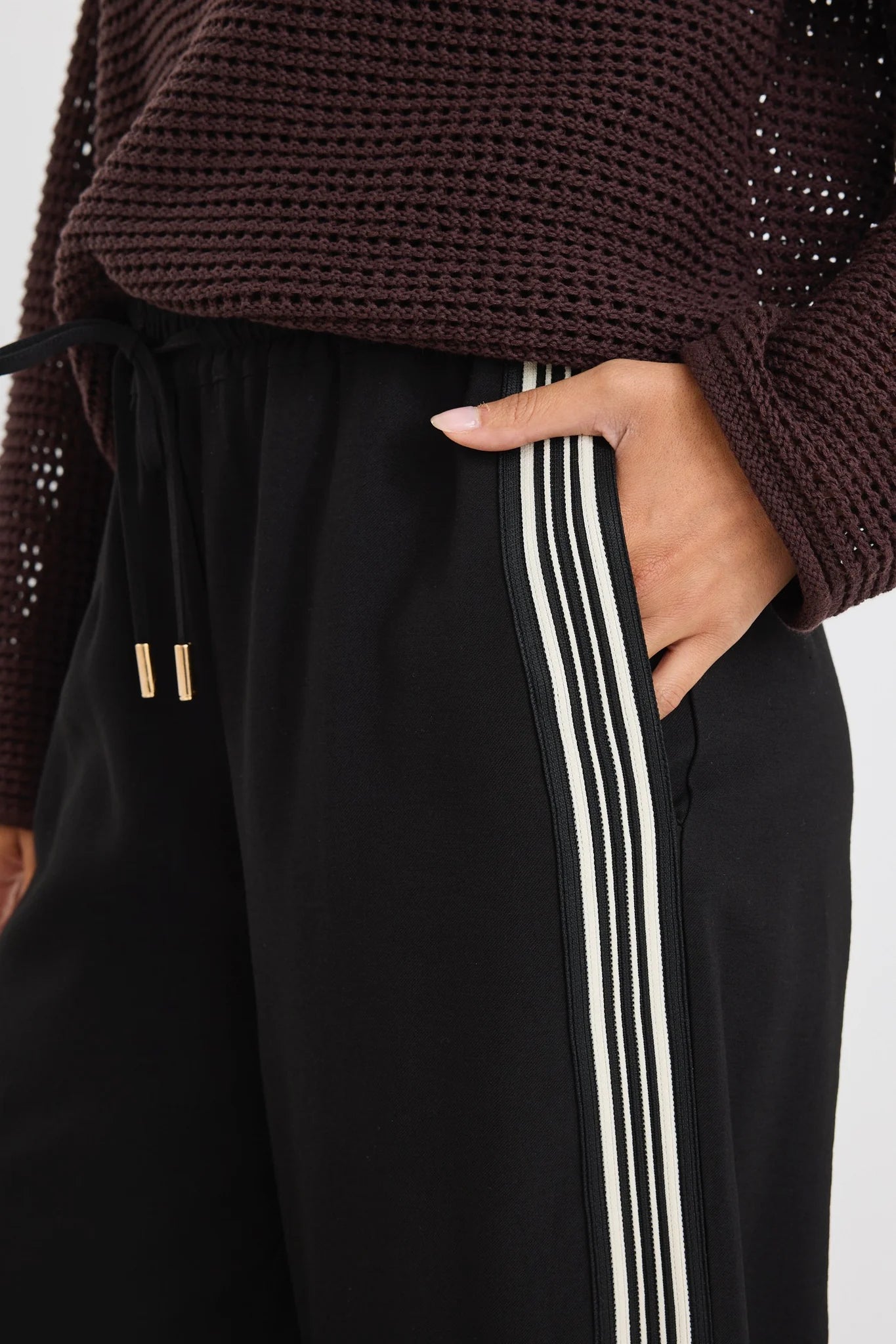 STORIES BE TOLD // Vibe Jacquard Stripe Pants BLACK