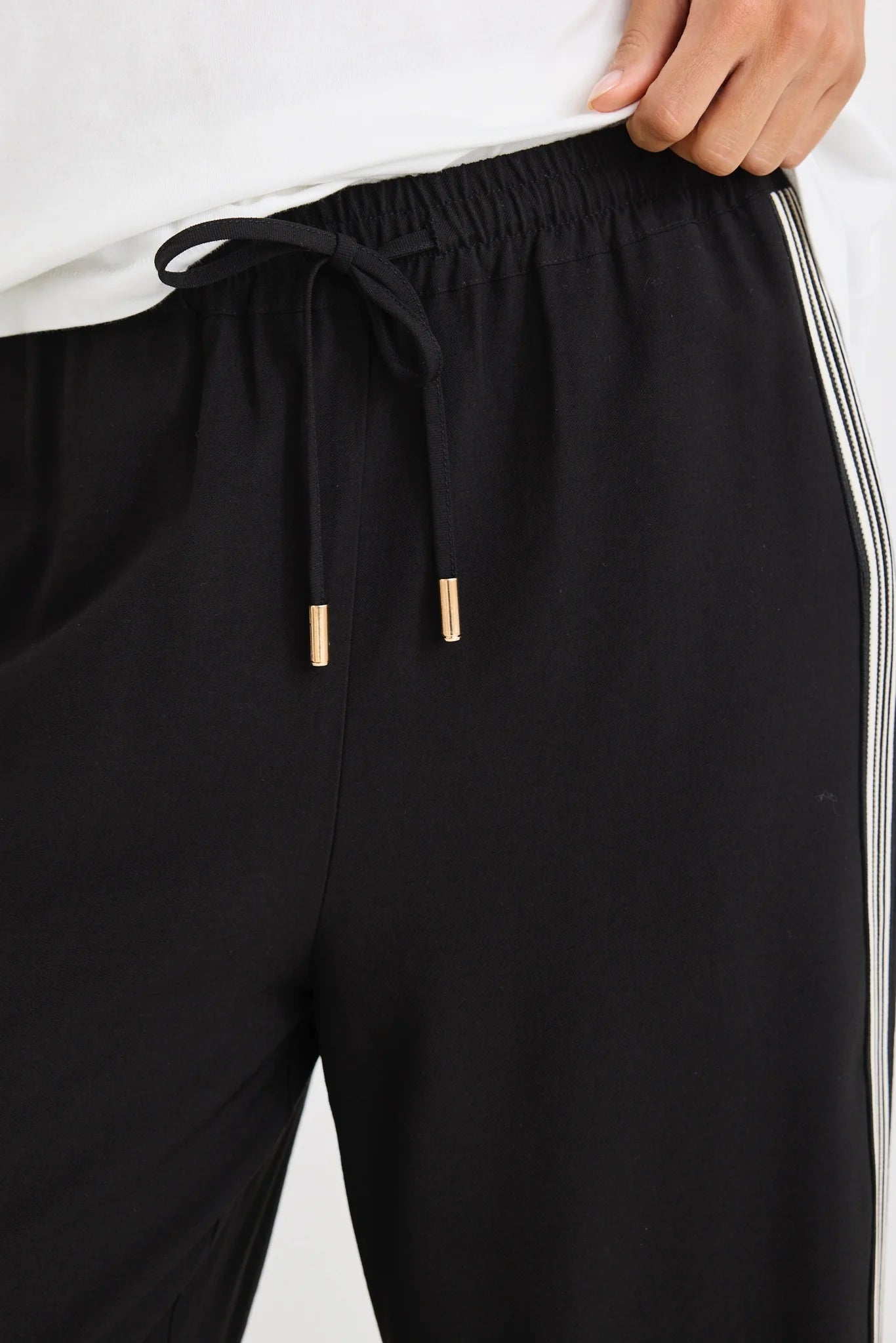 STORIES BE TOLD // Vibe Jacquard Stripe Pants BLACK