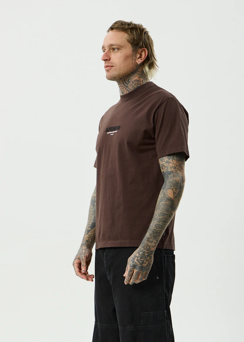 AFENDS // Vinyl Retro Tee WASHED COFFEE