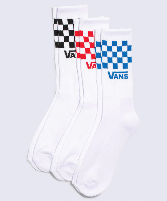 VANS // Classic Check Crew Socks WHITE
