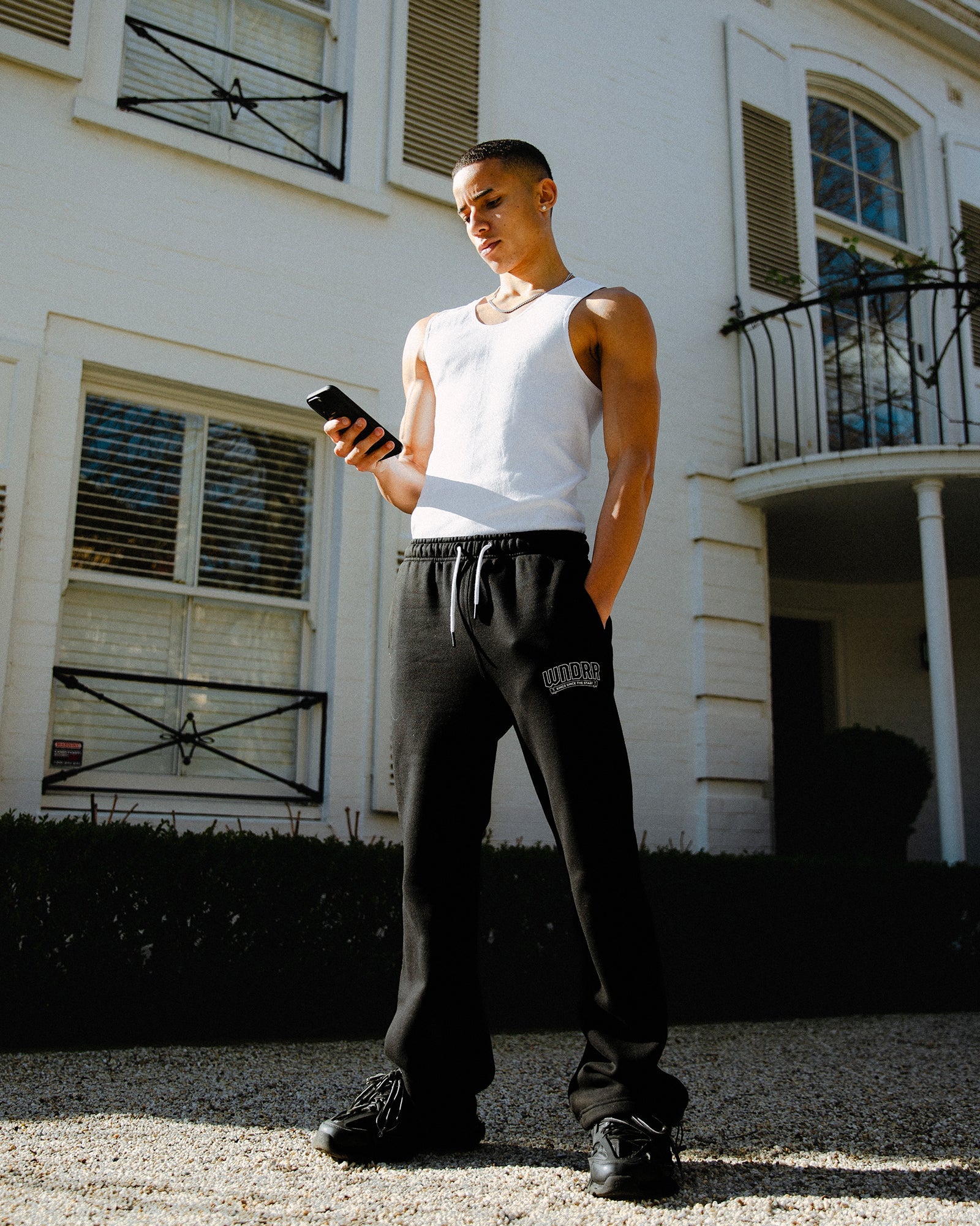 WNDRR // Banner Lounge Trackpant BLACK