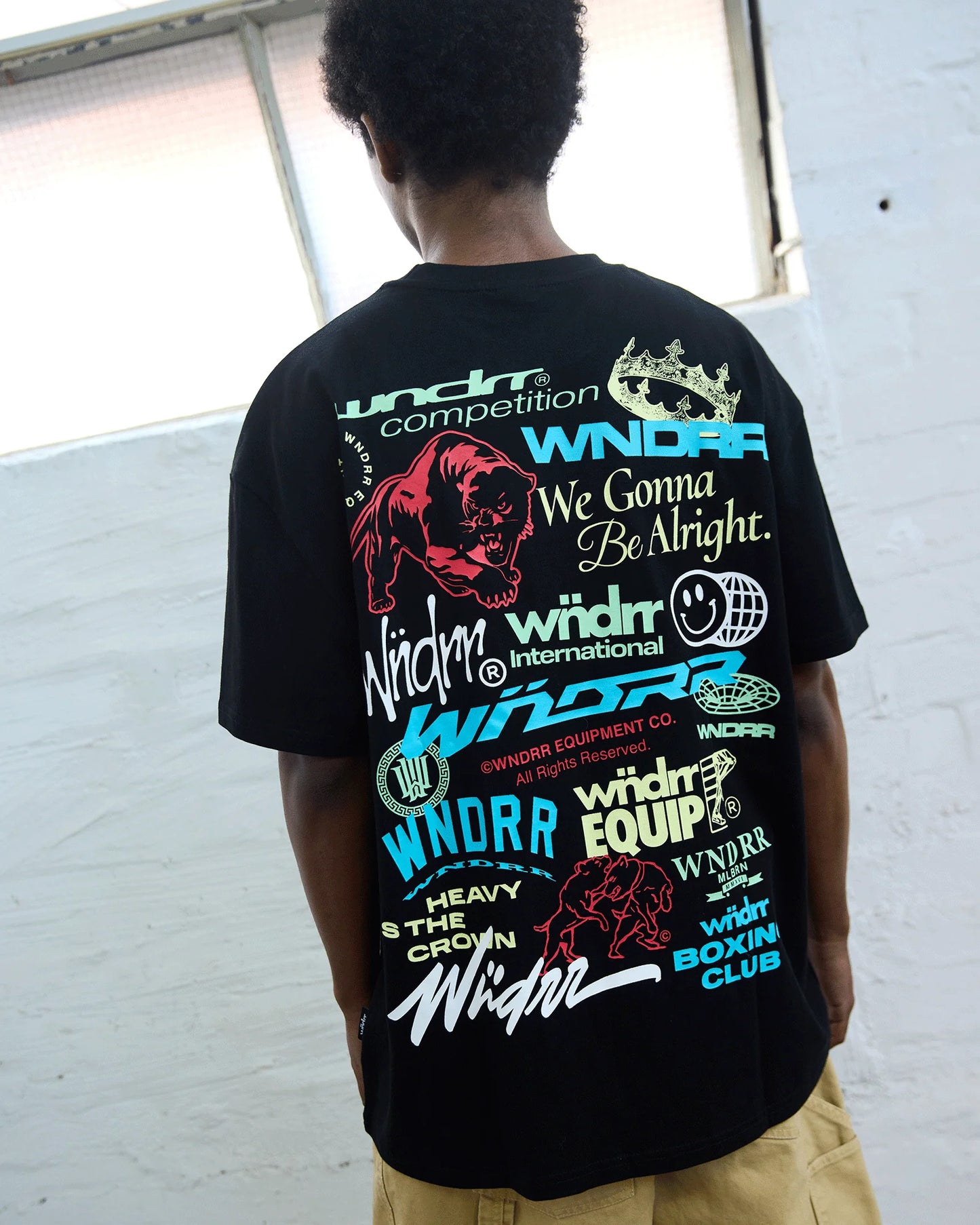 WNDRR // Syndicate Box Fit Tee BLACK