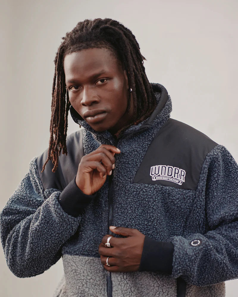 WNDRR // Banner Sherpa Jacket BLACK/GREY