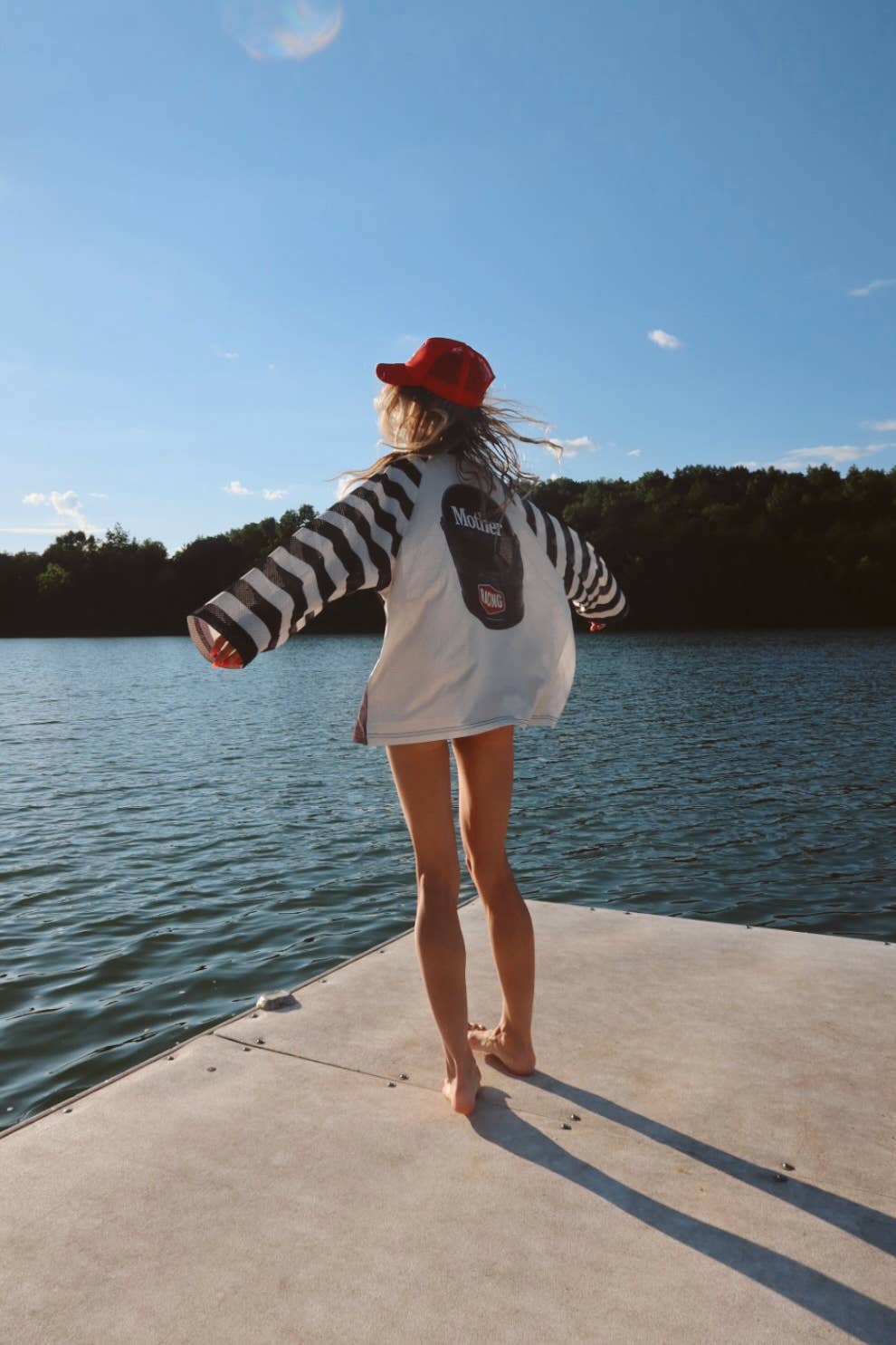 HAPPY LITTLE MOTHER // Racing Stripe Mesh BLACK