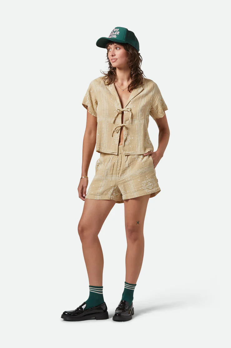 BRIXTON // Wandering Tie Top PALE KHAKI